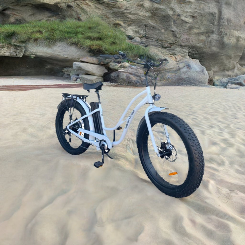 Coastal Cruiser 52V 26 Thru 750W Step Thru Ebike 26x4 Fat Tire Fat Tire Electric Beach Cruiser - Image 7