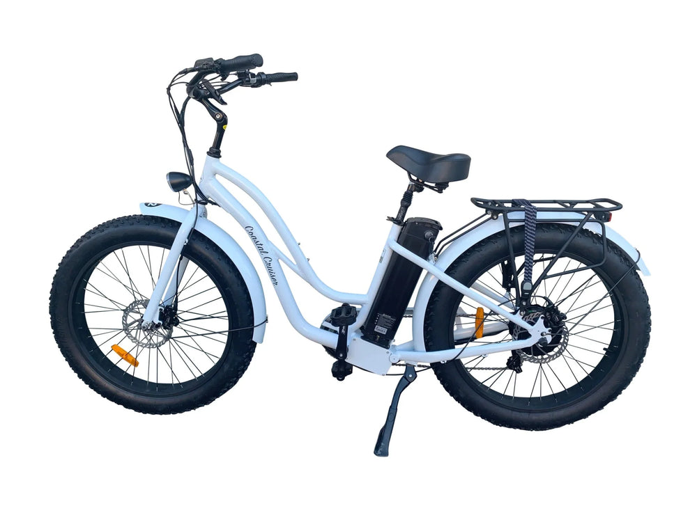 Coastal Cruiser 52V 26 Thru 750W Step Thru Ebike 26x4 Fat Tire Fat Tire Electric Beach Cruiser - Image 3