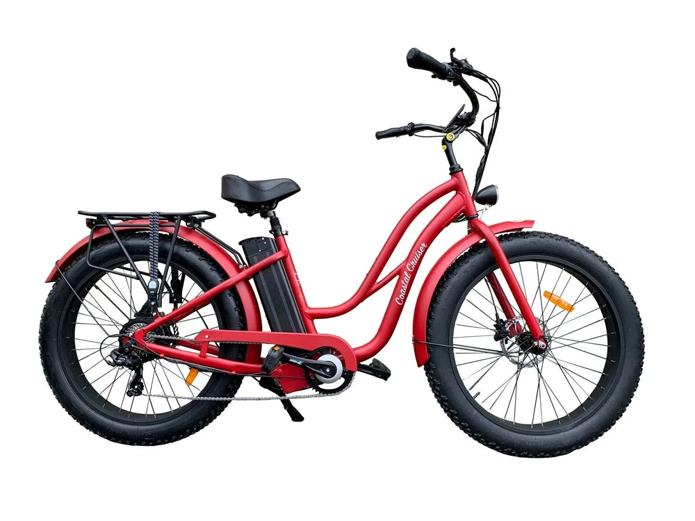 Coastal Cruiser 52V 26 Thru 750W Step Thru Ebike 26x4 Fat Tire Fat Tire Electric Beach Cruiser - Image 6