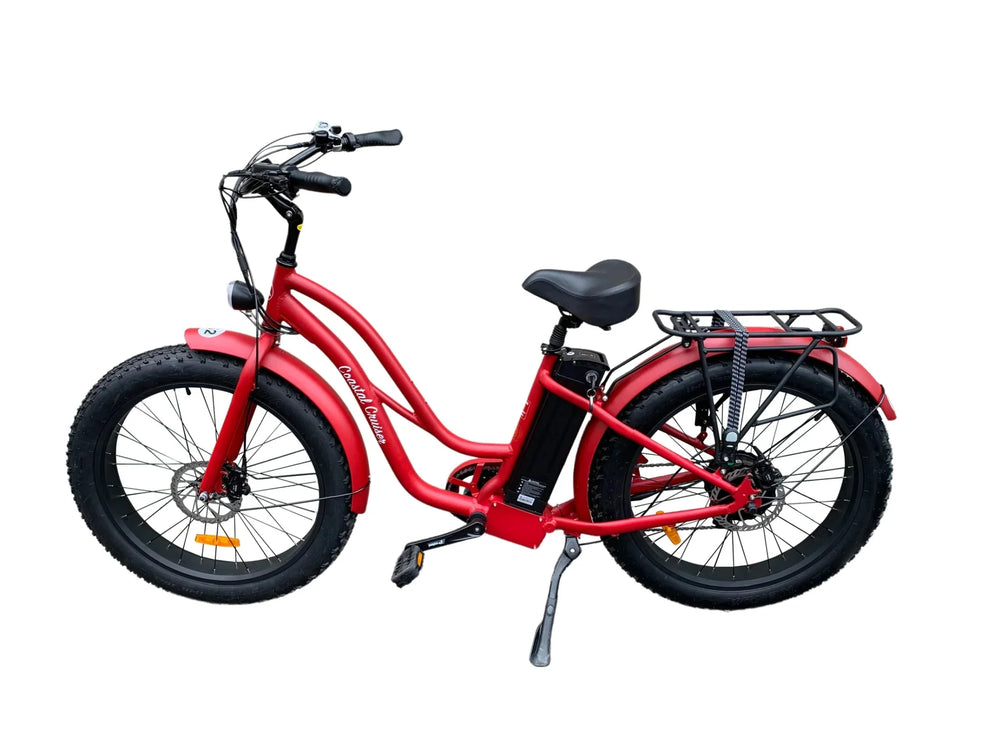 Coastal Cruiser 52V 26 Thru 750W Step Thru Ebike 26x4 Fat Tire Fat Tire Electric Beach Cruiser - Image 4