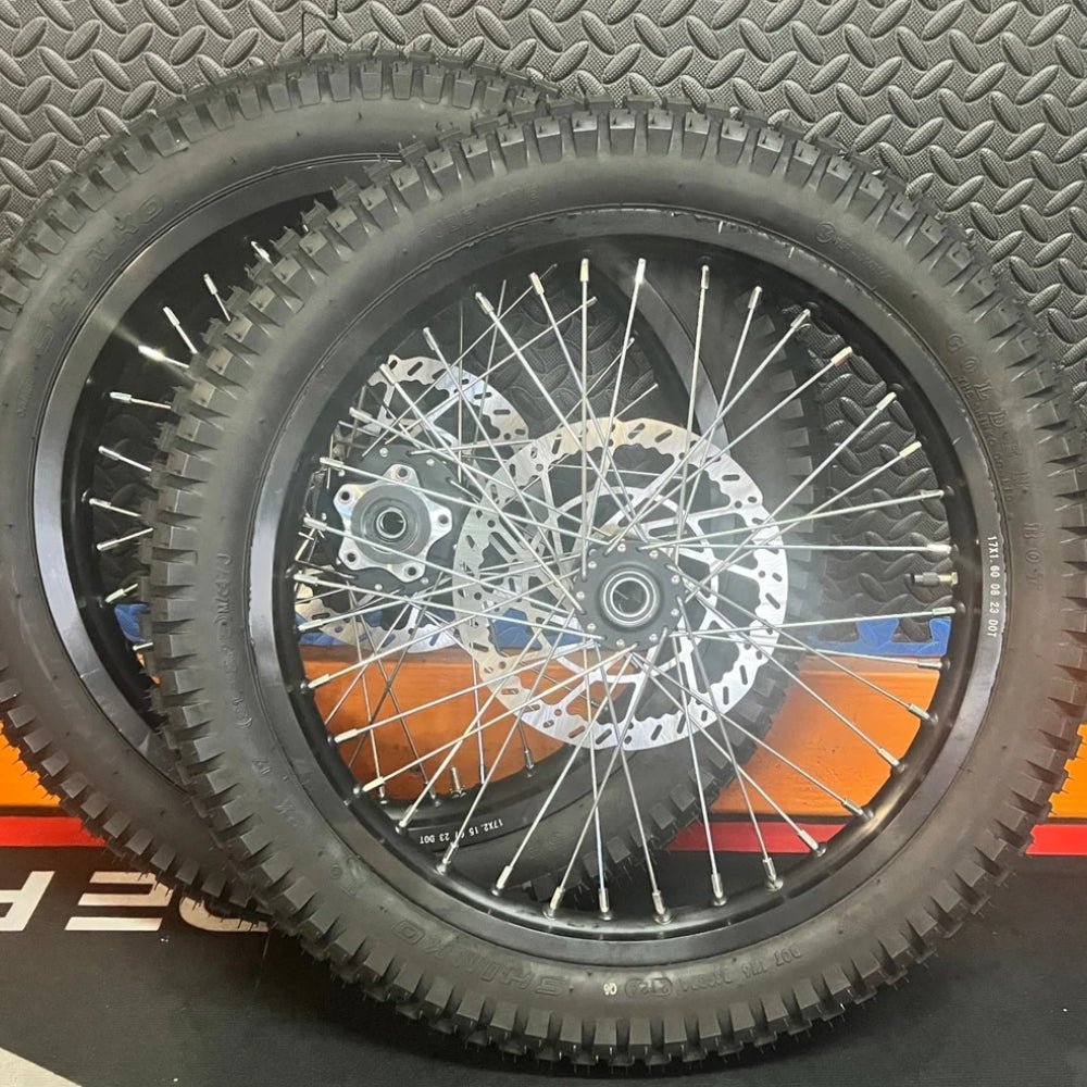 Eride 2.0 eMoto Wheel Set Shinko 241 Dual Sport 17"/17" Front & Rear Wheel & Tire Set for Moto Bikes *Does not include rotor or sprocket*