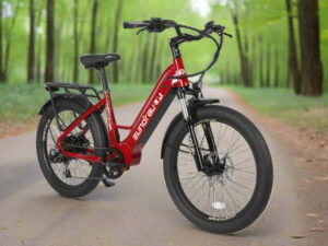EUNORAU Meta 2024 500w Step Thru eBike 24x3 Fat Fat Tire Electric Beach Cruiser eBike