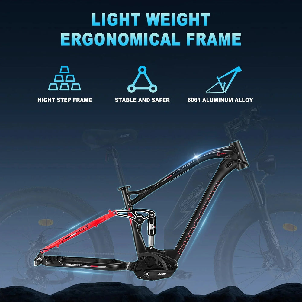 FREESKY Eurostar M-410 1000 w Mountain Ebike 4 Fat Tire Electric Fat Tire Mountain eBike - Image 4