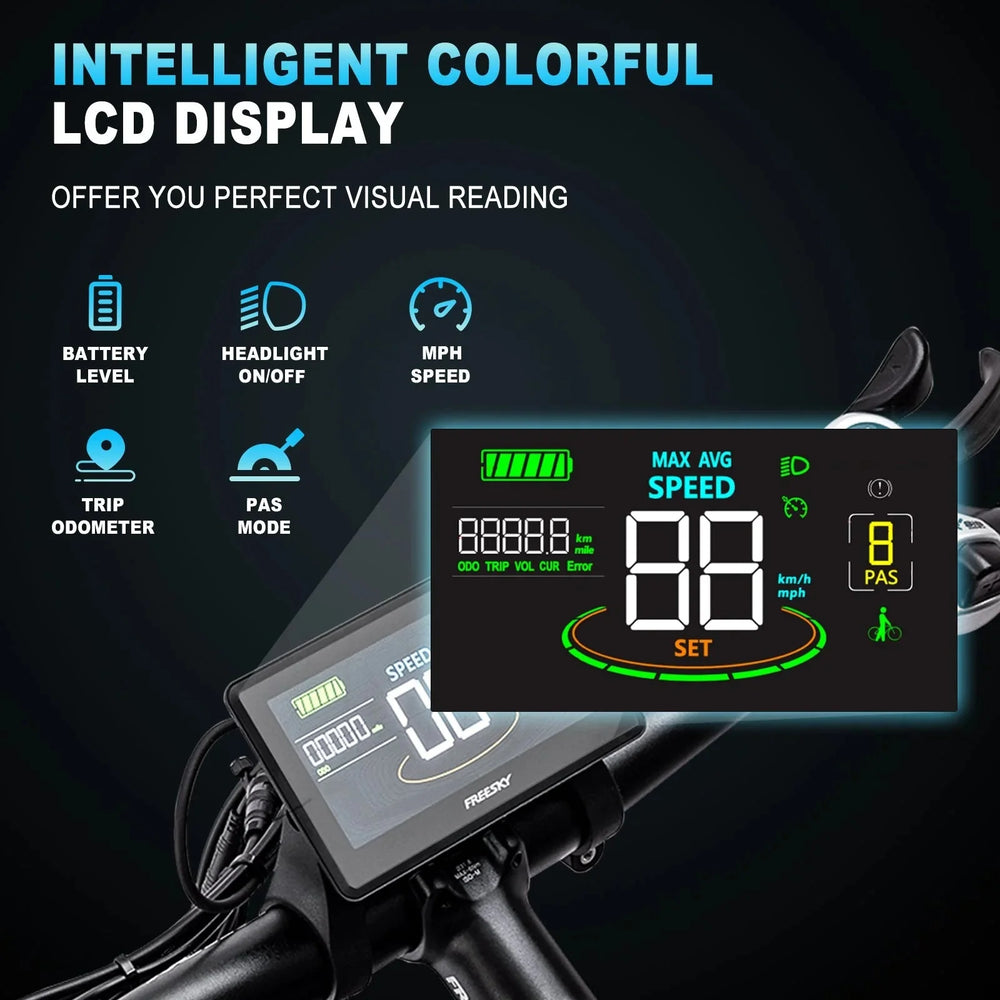 FREESKY Eurostar M-410 1000 w Mountain Ebike 4 Fat Tire Electric Fat Tire Mountain eBike - Image 8