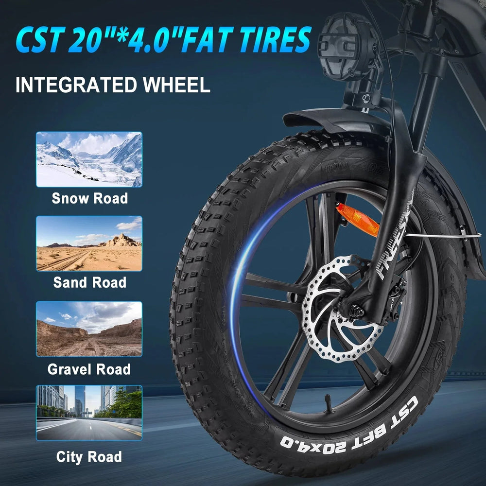 FREESKY Rocky 750 w Step Thru Ebike 20x4 Fat Electric Cargo eBike - Image 12