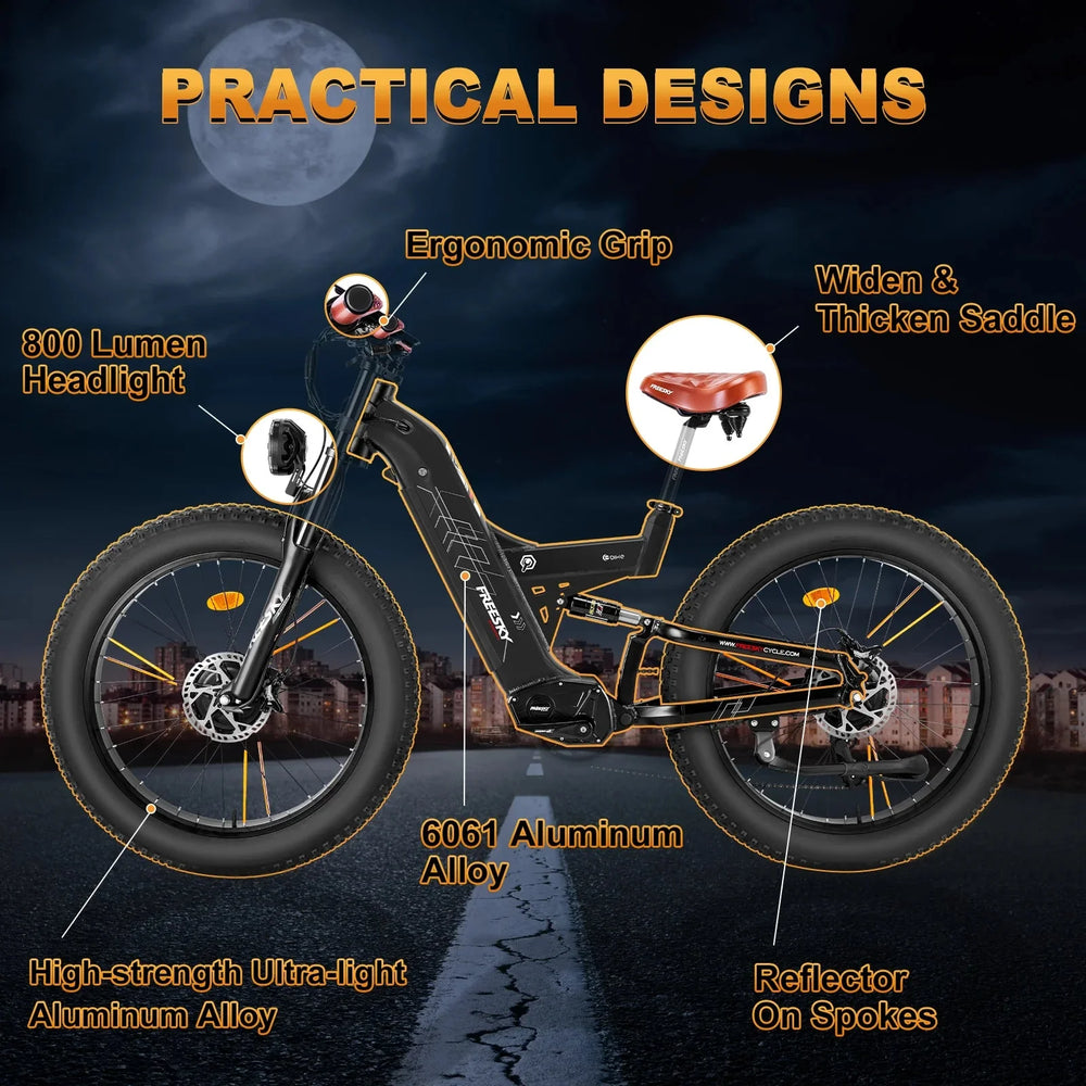 FREESKY Warrior M-530 1000 w Mountain Ebike 4 Fat Tire Electric Fat Tire Mountain eBike - Image 7