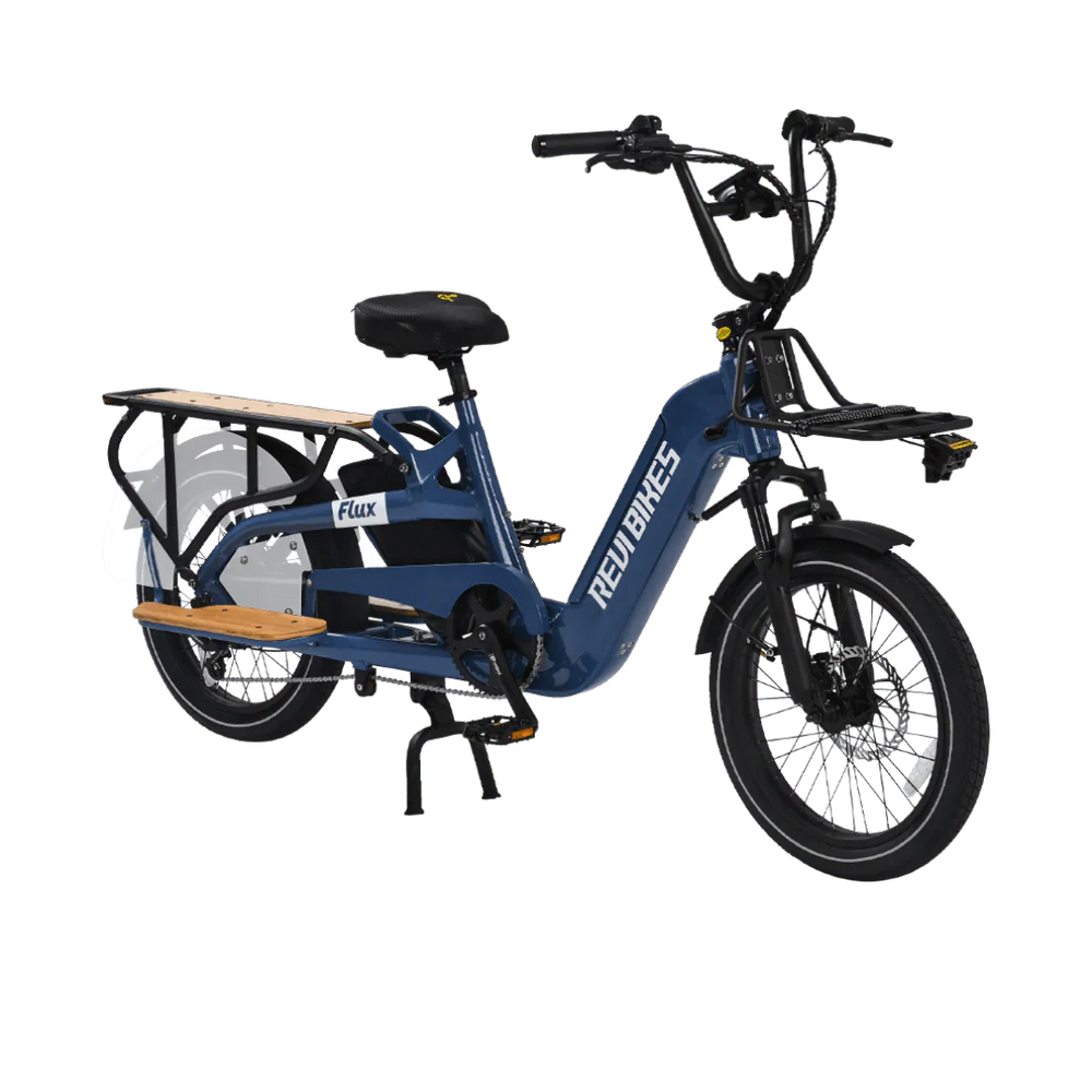 REVI Flux 750w Step Thru Ebike 20x2.4 Fat Tire Mini Fat Tire Electric Cargo eBike