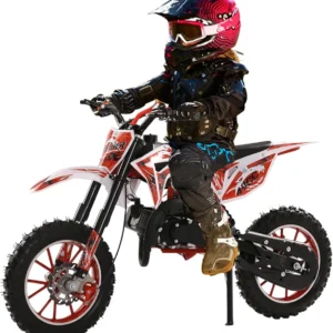 Gas Dirt Bike Kids 50cc, Gas Dirt Bikes for Kids 8-14, 2-Stroke Gas Motorcycle with Front Rear Disc Brakes, Kids Motorcycle with Off-Road Tires, Shock Absorption Springs, Soft Seat Cushion